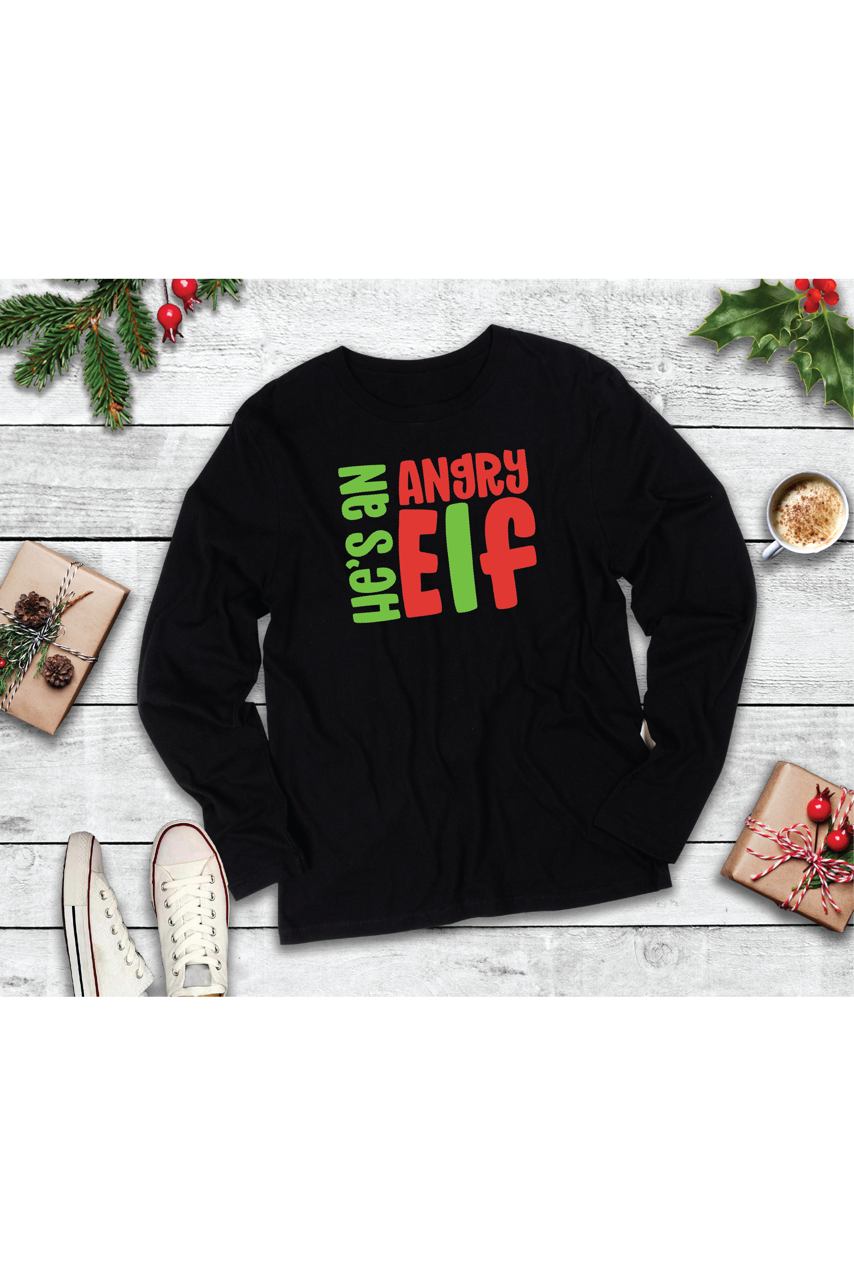 He's an Angry Elf Long Sleeve Tee