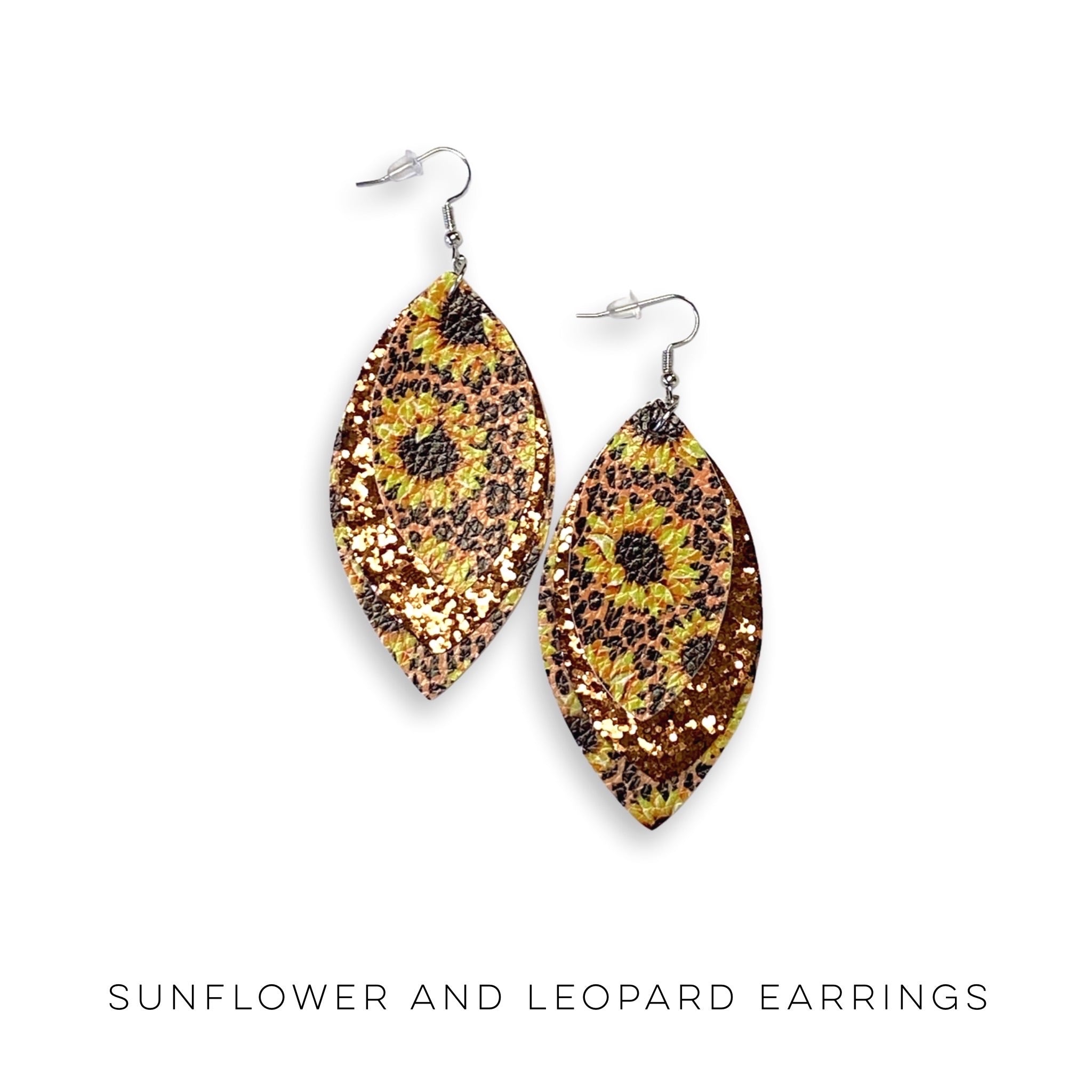 Sunflower and Leopard Earrings