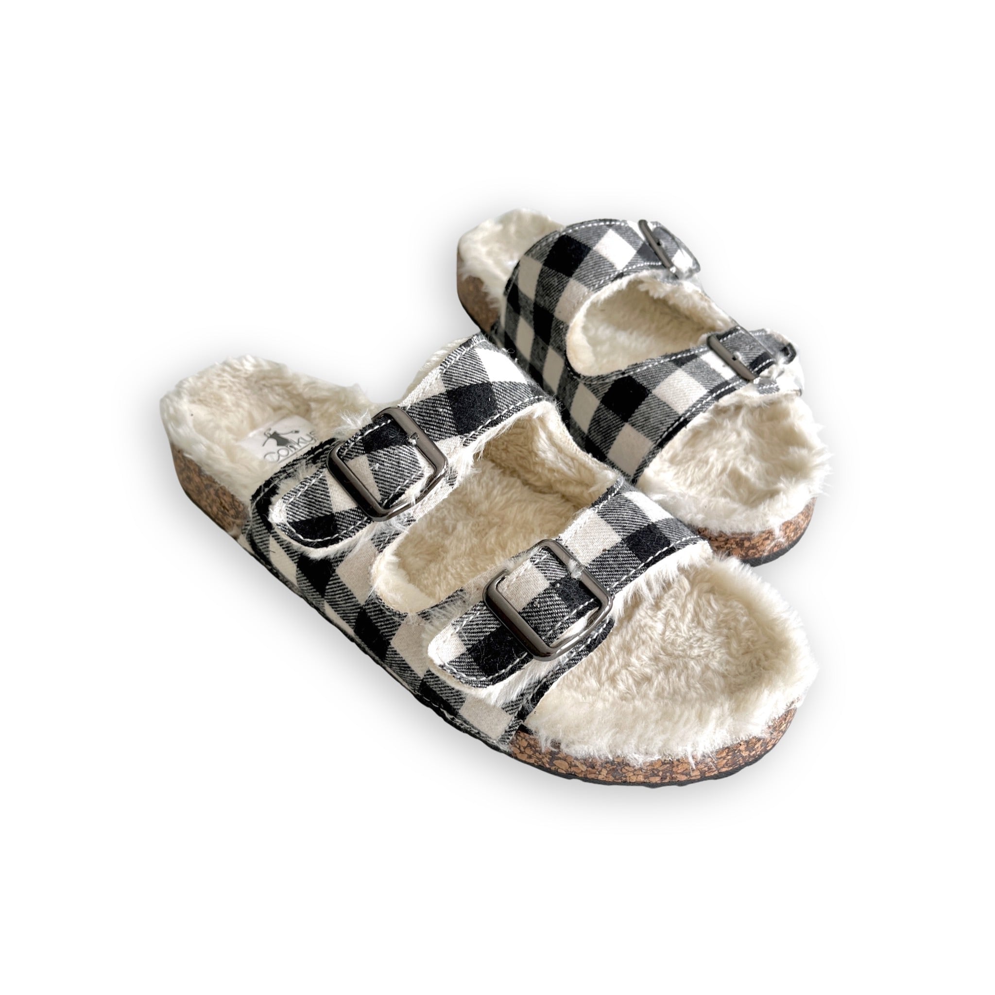 Laid Back Sandals in White Plaid