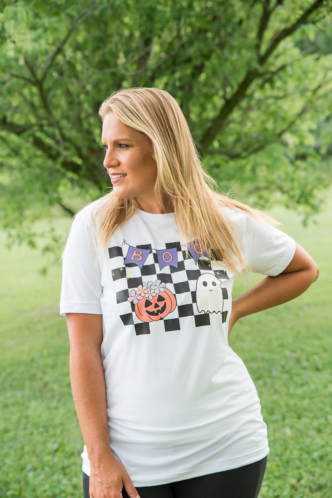 Boo Checkered Tee