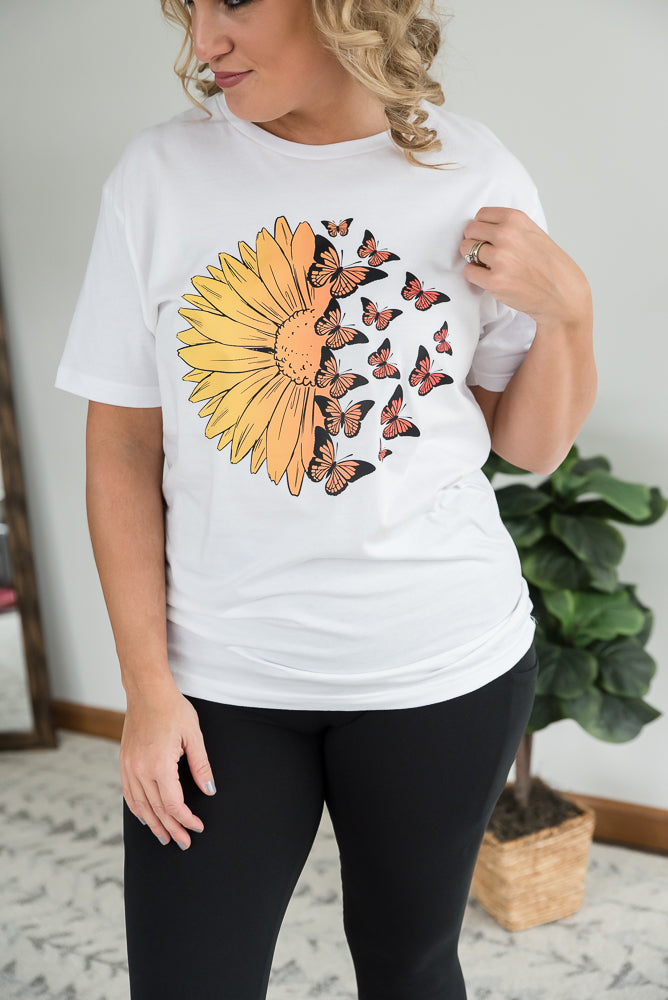 A Monarch Sunflower Graphic Tee