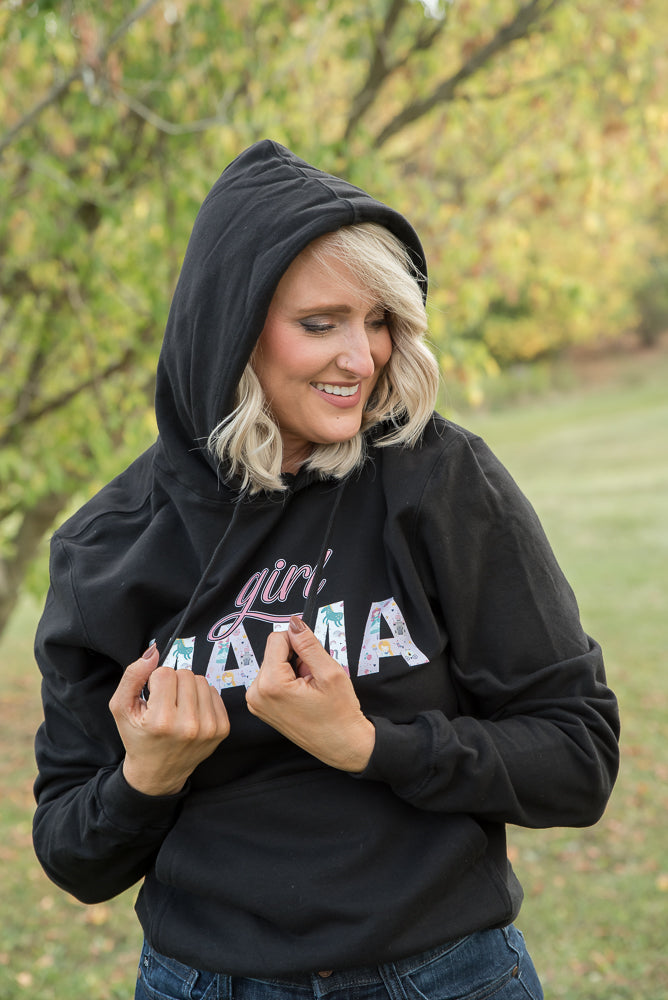 Girl Mama Graphic Hoodie in Black