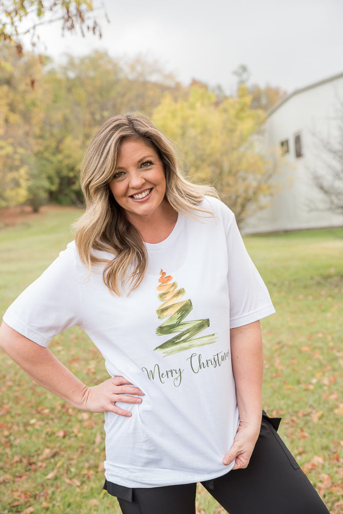 Merry Christmas Tree Graphic Tee