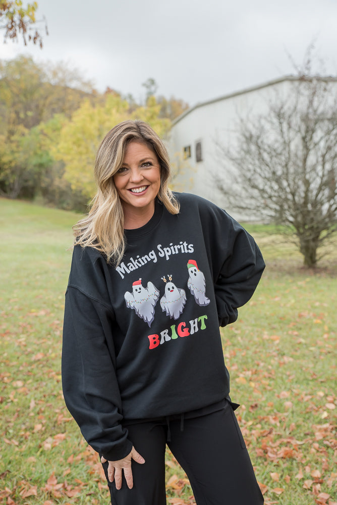 Making Spirits Bright Graphic Crewneck Sweatshirt