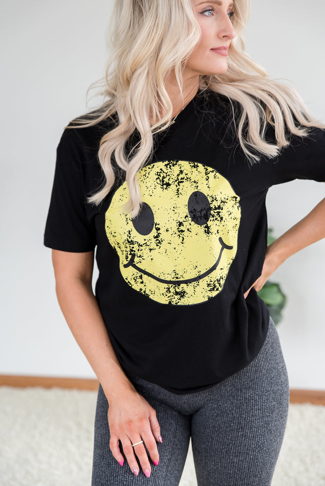 Vintage Smiley Face Graphic Tee