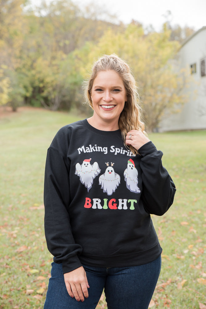 Making Spirits Bright Graphic Crewneck Sweatshirt