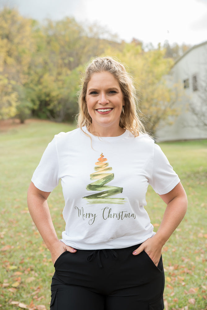 Merry Christmas Tree Graphic Tee