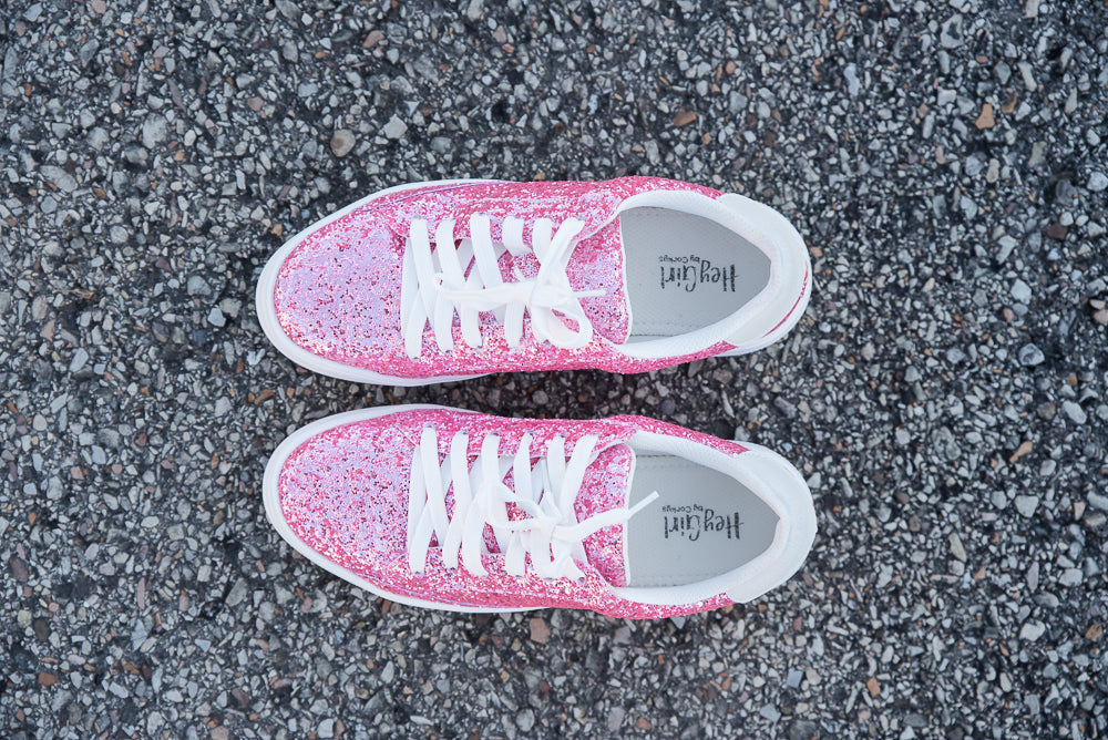 Glaring Sneakers in Pink Glitter