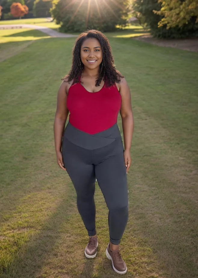 Criss Cross Pocket Leggings in Charcoal